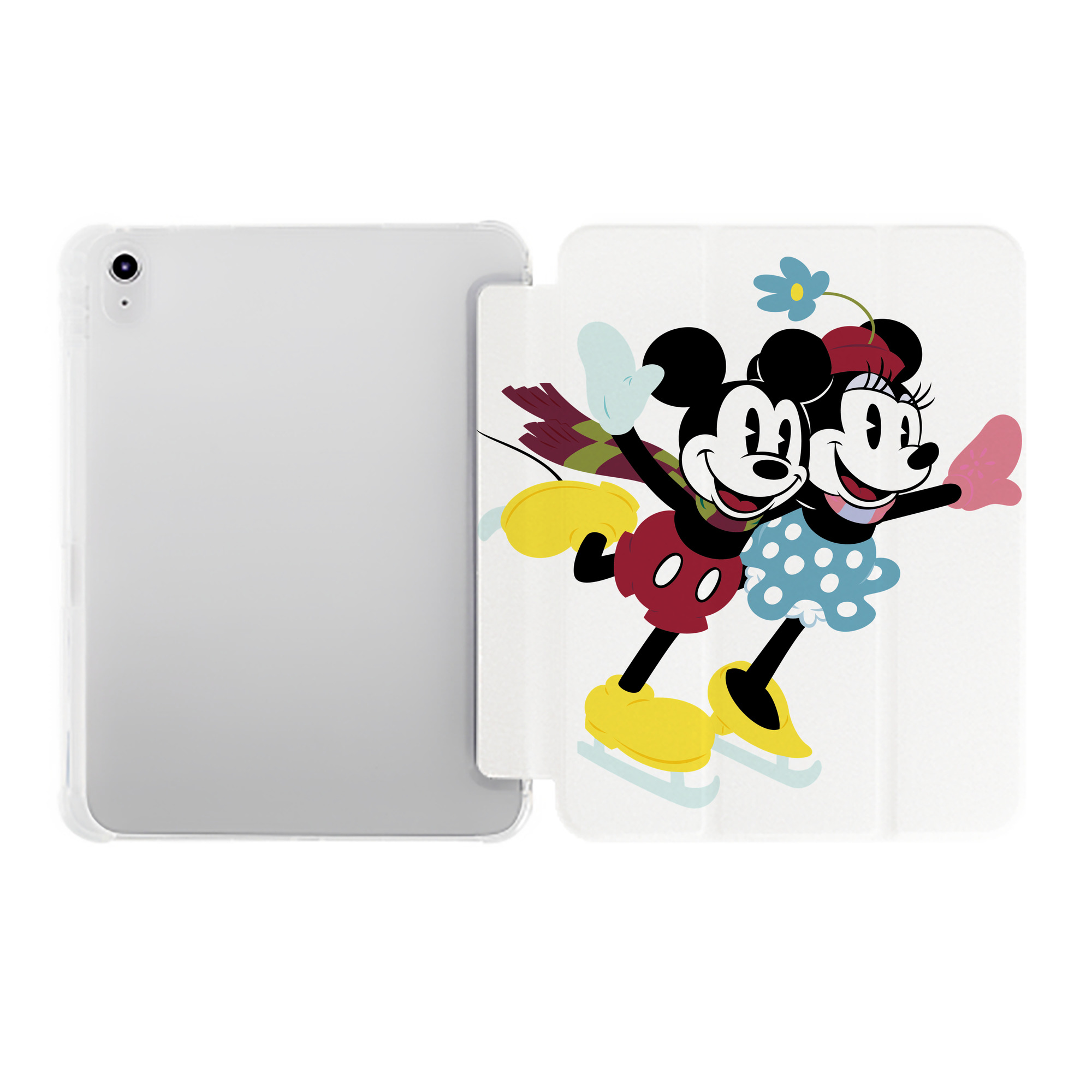 （画像用） ミッキーマウス Mickey Mouse IPad ケース ペン収納付き 三つ折りスタンド PUレザー×シリコン 対応機種9.5/10.5/10.9インチ